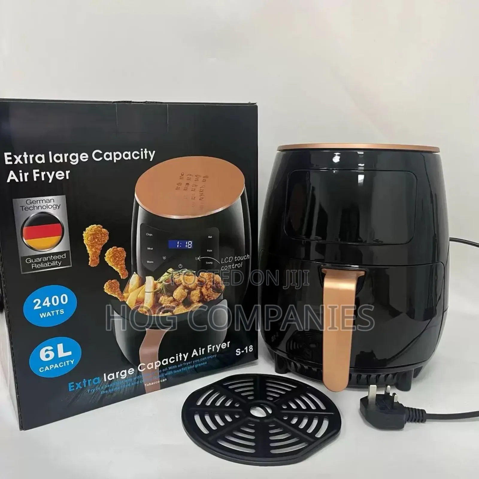 Black 6l Silver Crest Extra Large Healthy S-18 Air Fryer