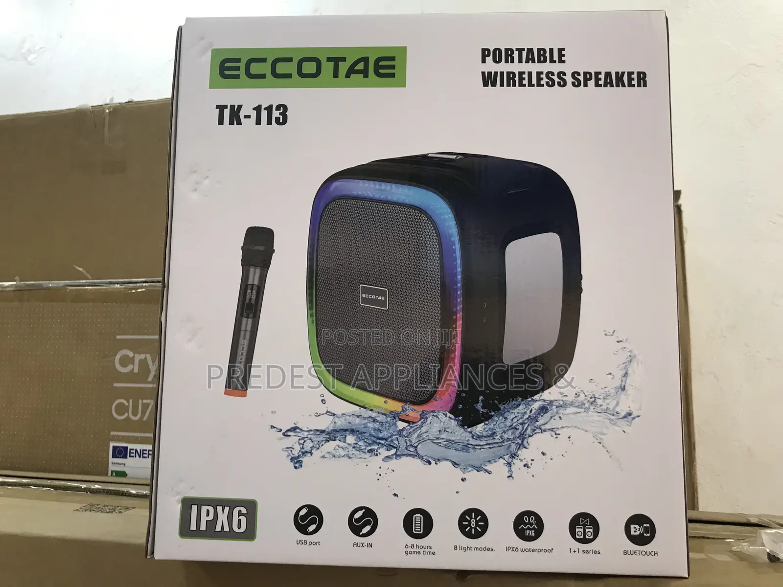Eccotae Portable Wireless Speaker With Microphone