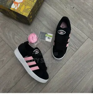 Adidas Campus Black White and Pink