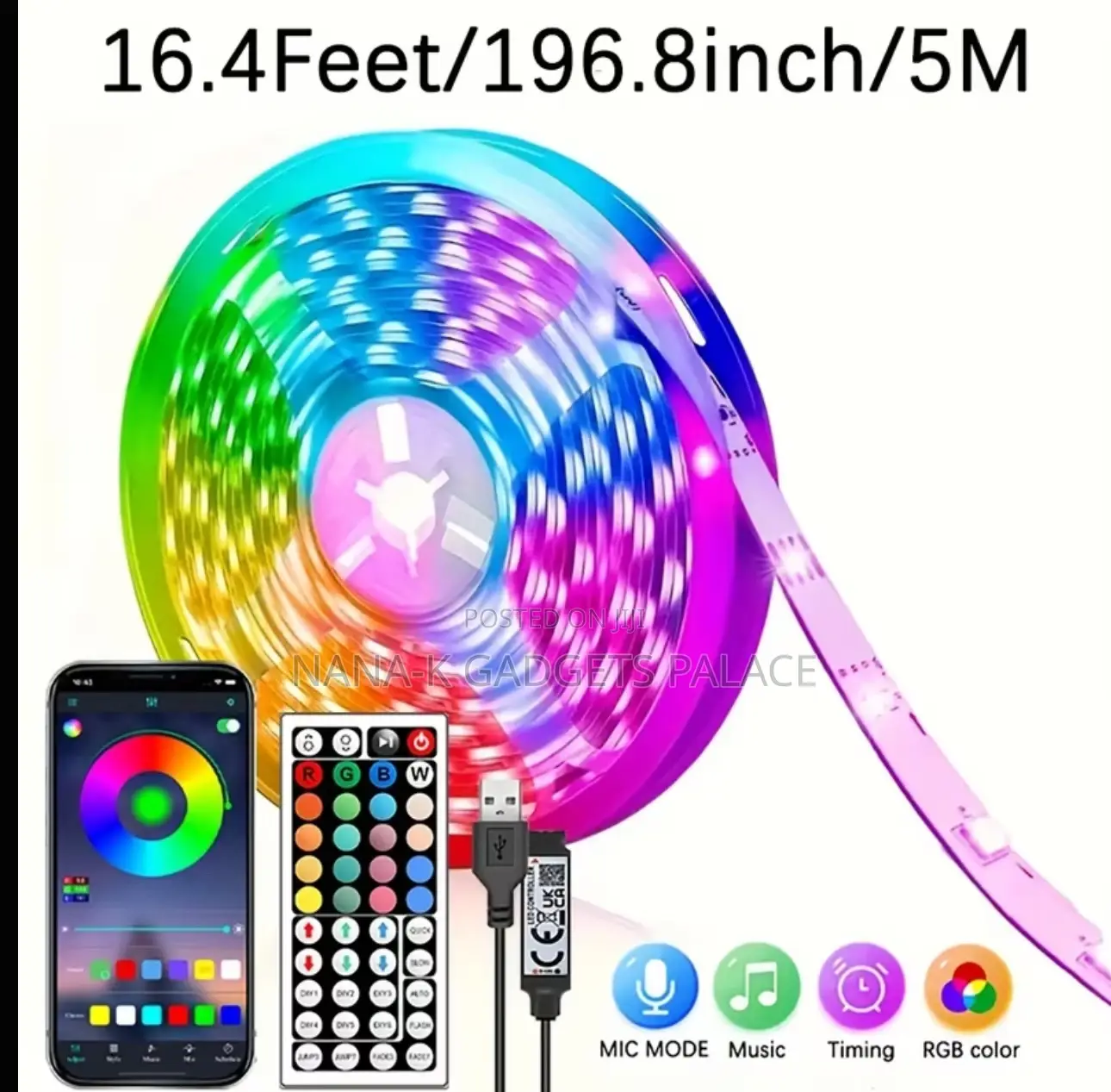Usb Smart Led Light Strip App Control and Remote Operation