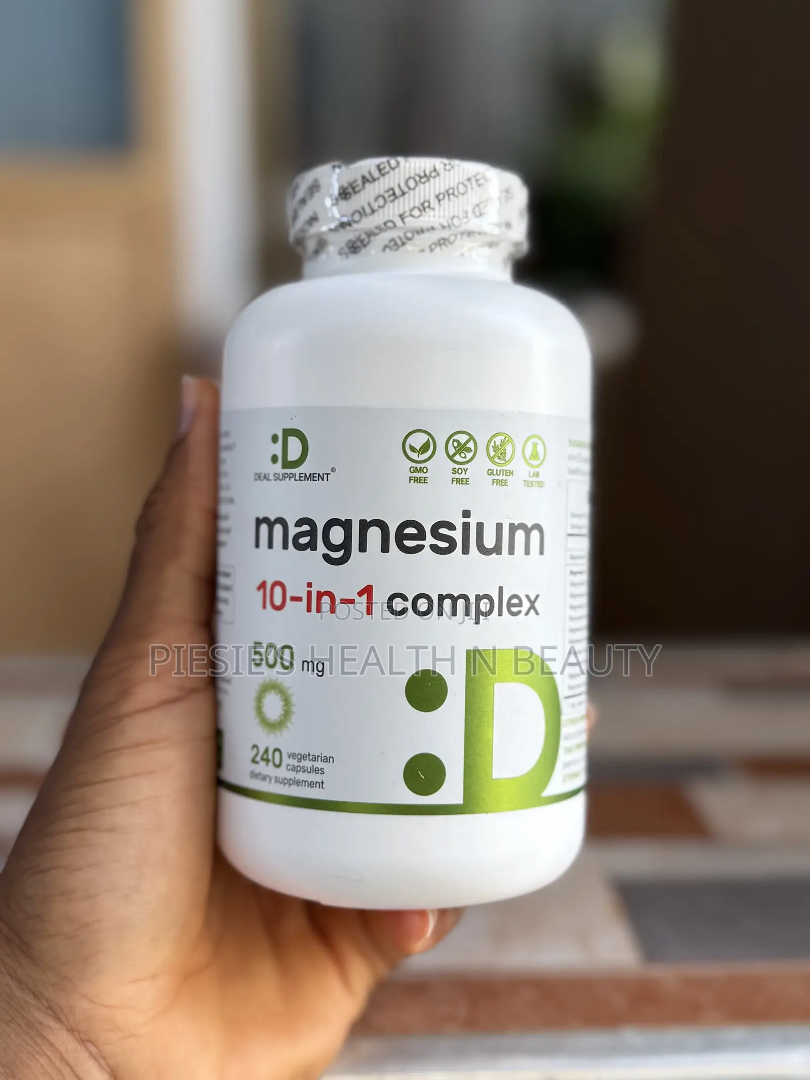 Deal Supplements Magnesium Complex 500mg,– 10-in-1, 240 Capsules