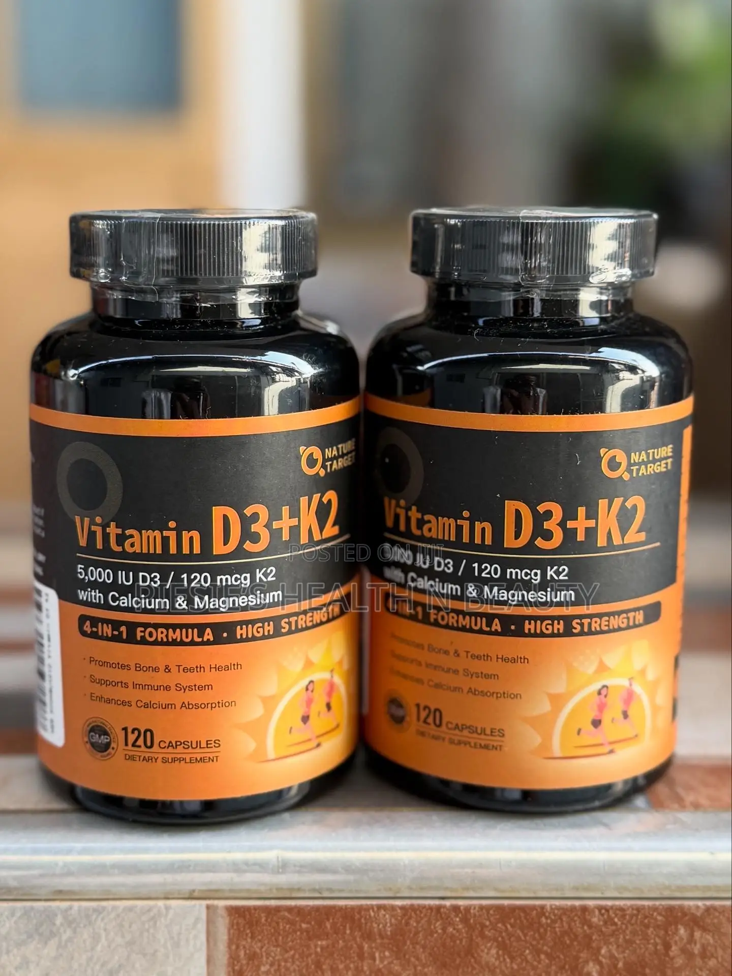 Nature Target Vitamin D3 With Calcium Magnesium,4in1 Formula,120s