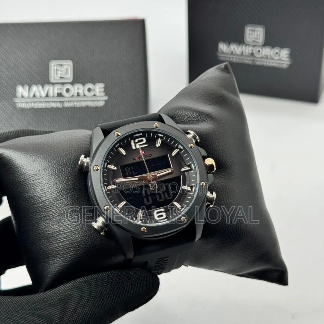 Naviforce Analog And Digital Watch With Rubber/Silicone Strap Watch
