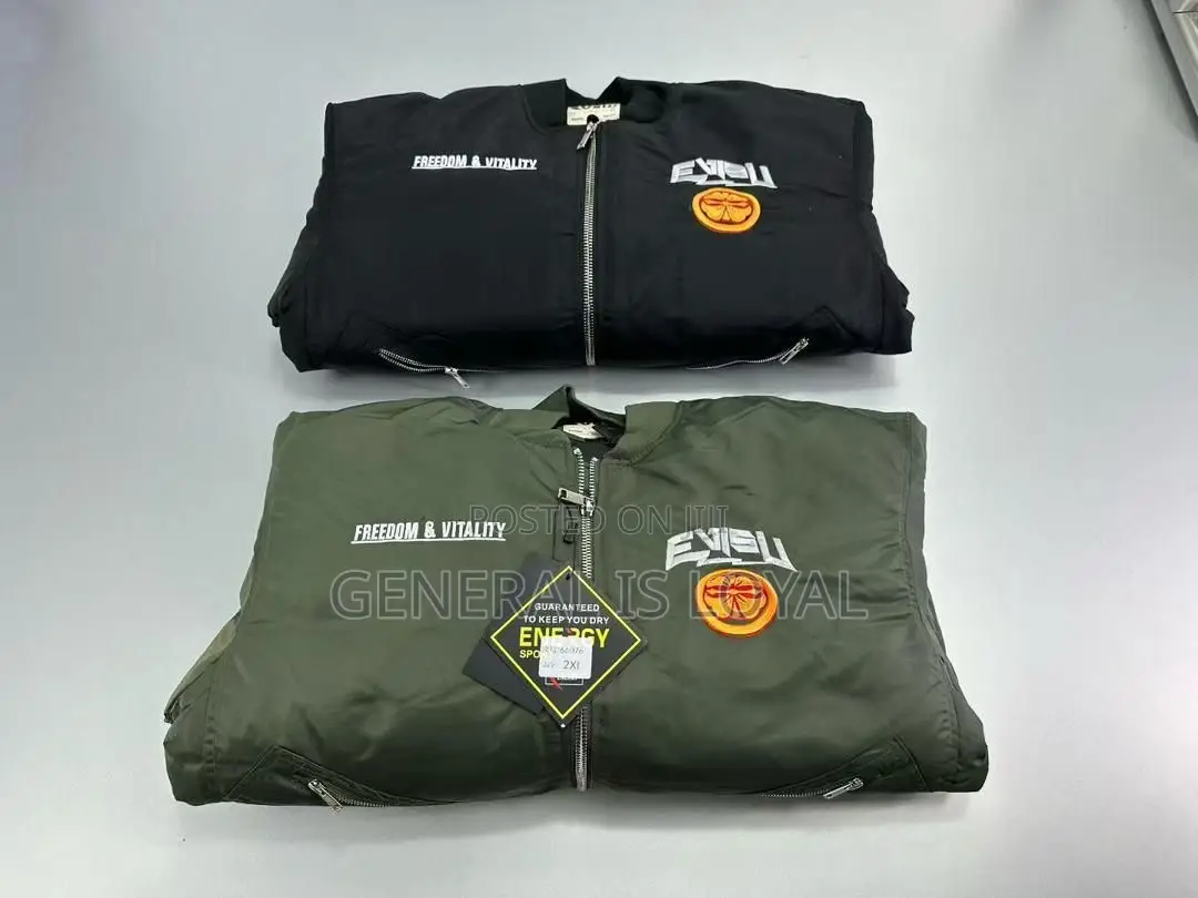 Green Winter Jacket Evisu Kamon Ma-1 Bomber Jacket In Green