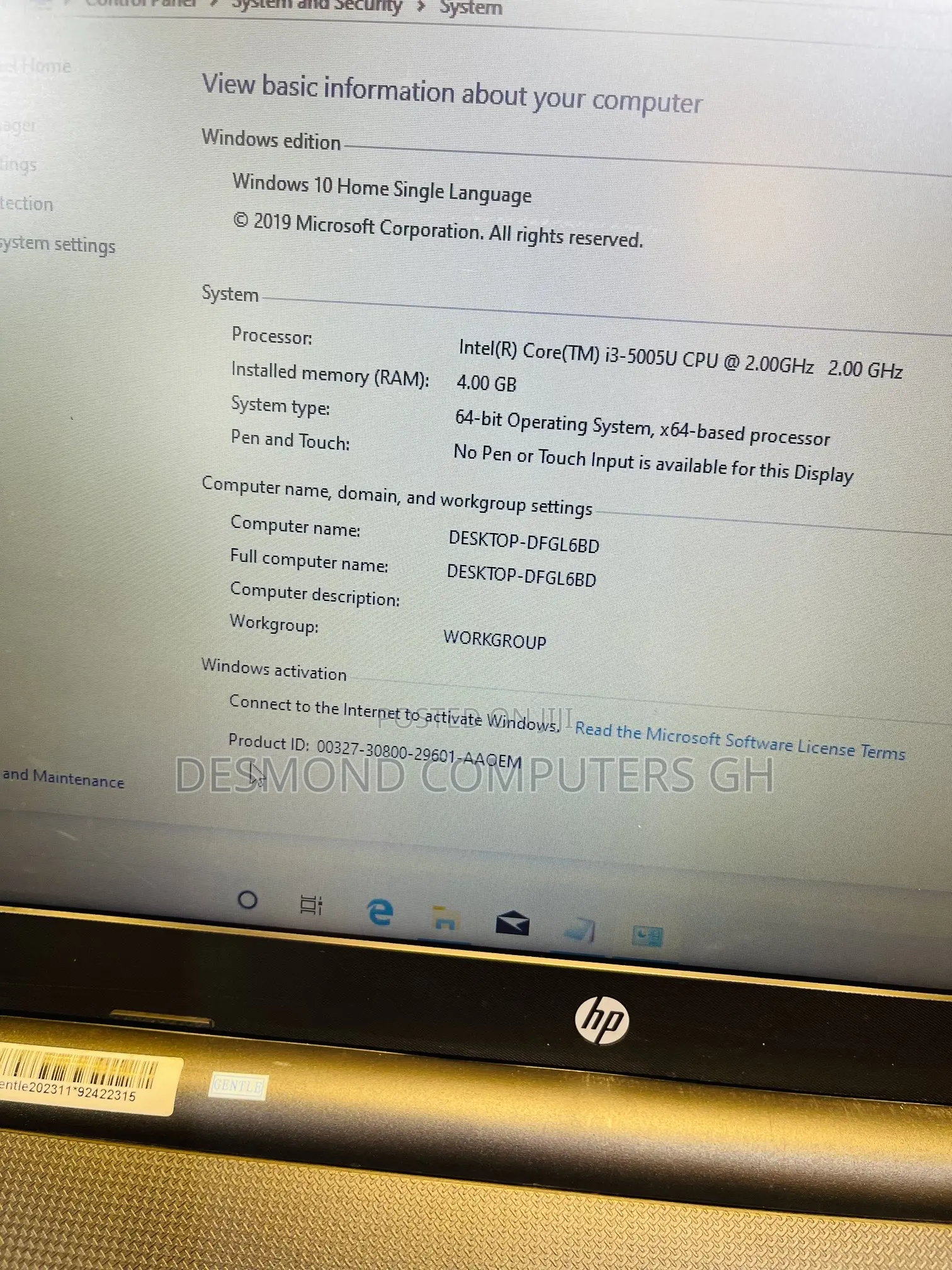 Laptop HP 15 4GB Intel Core I3 HDD 1T