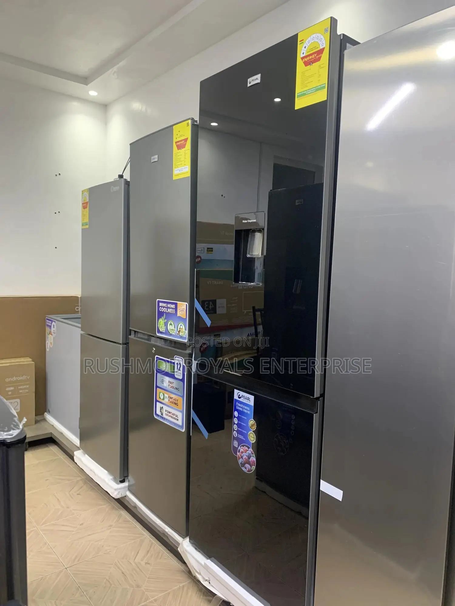 Pearl Pf-433bbgwd-1a 309liters Black Mirror Dispenser Fridge