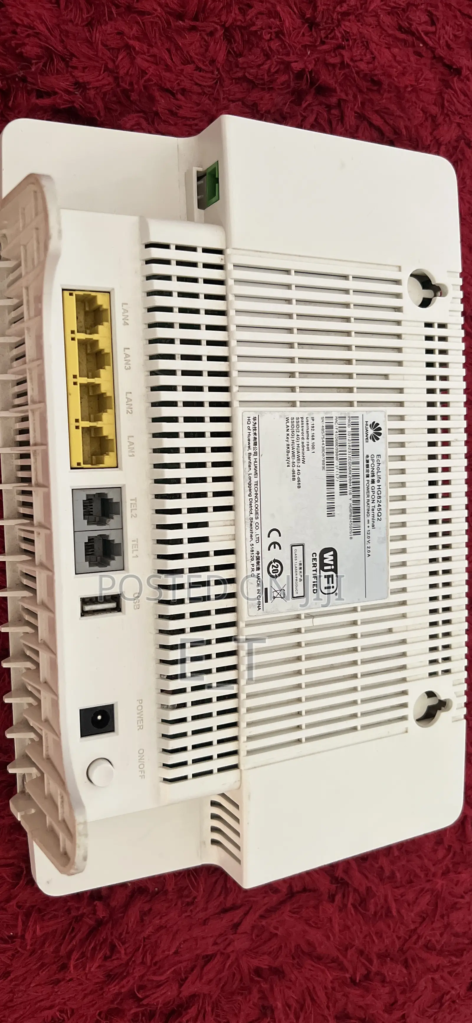 Huawei Optical Network Terminal (Ont) Router Echolife Hg8245q2