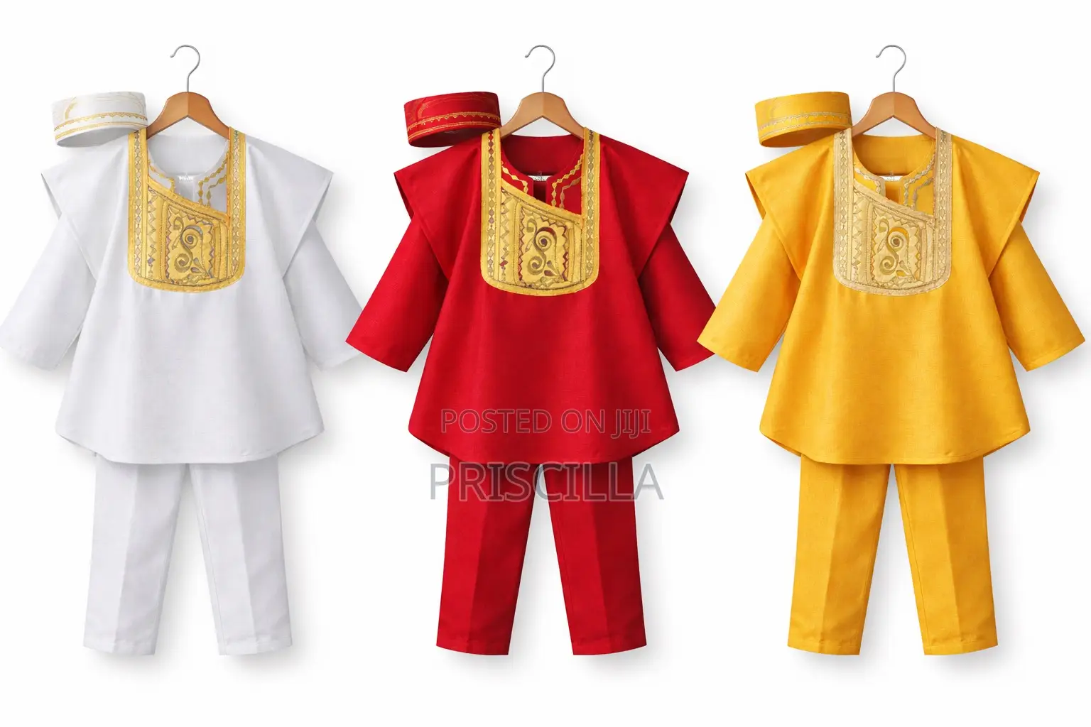 Kids Agbada(3piece Set) and 2 Piece Set