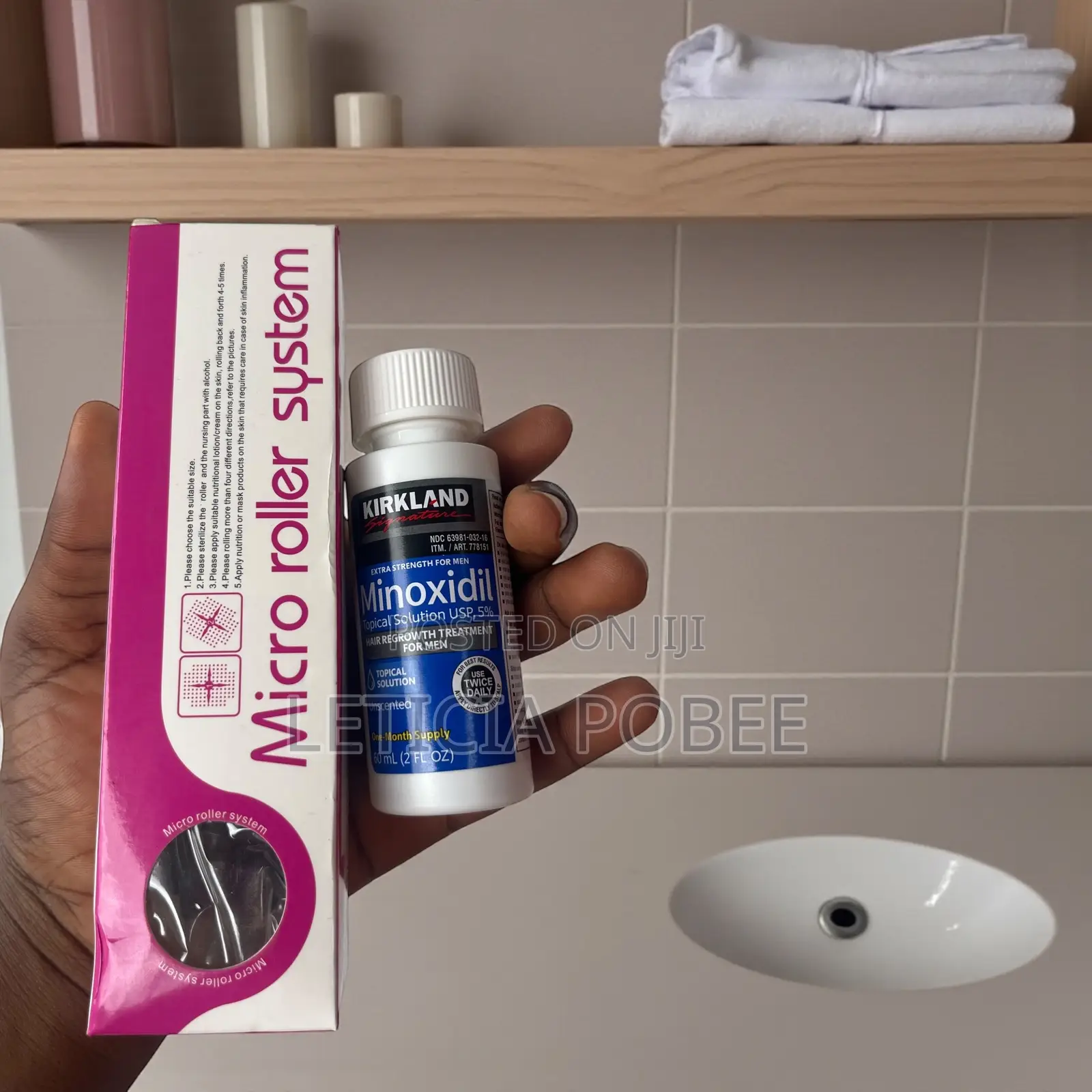 Derma Roller & Minoxidil 5% Combo – Hairline & Crown Treatment
