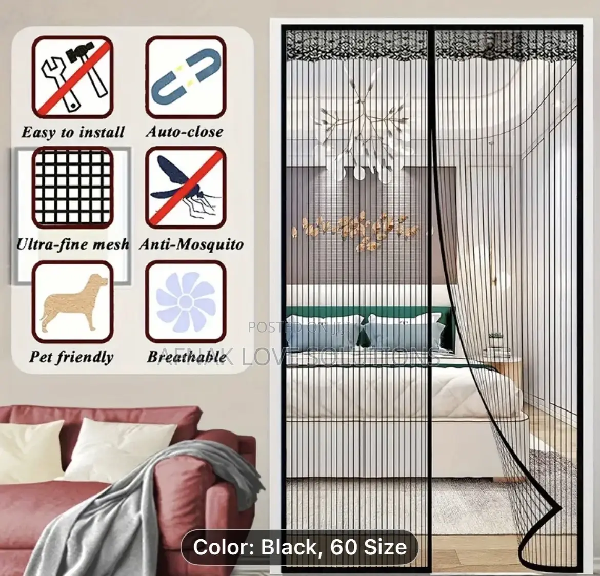 Magnetic Door Mosquito and Insect Net