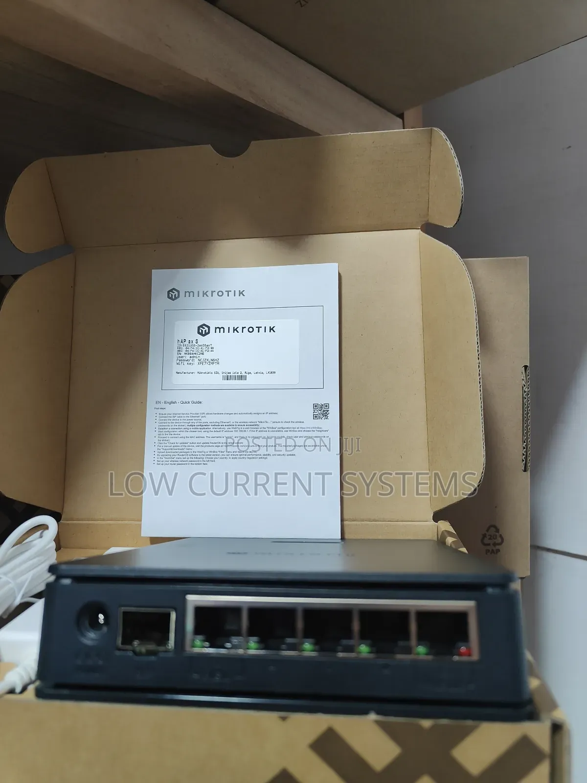 Mikrotik Router Board Hap Ax S Wi-fi 6 Hotspot Router Ram 512mb