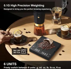 Diyife Rechargeable Mini Coffee Scale With Timer, Diyife 0.1g/2kg