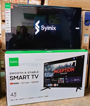 Syinix 43" Smart Android Led Tv| Bluetooth| Frameless| Japanese Brand