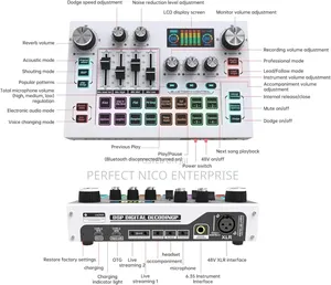 Mt-Viki Streaming Audio Mixer Sound Card for Podcast Livestreaming