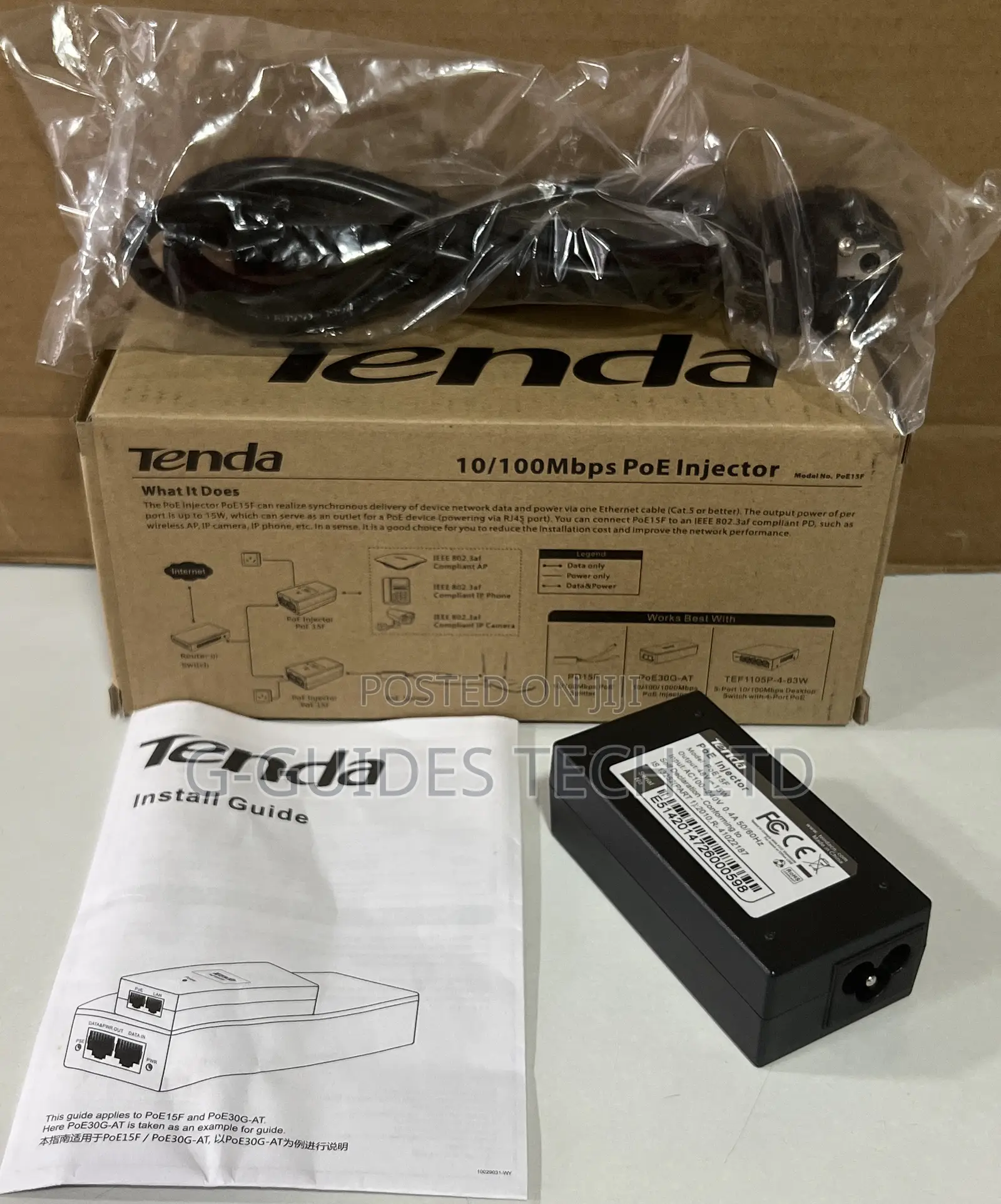 48v Poe Adapter, Tenda 10/100mbps 48v Poe Injector