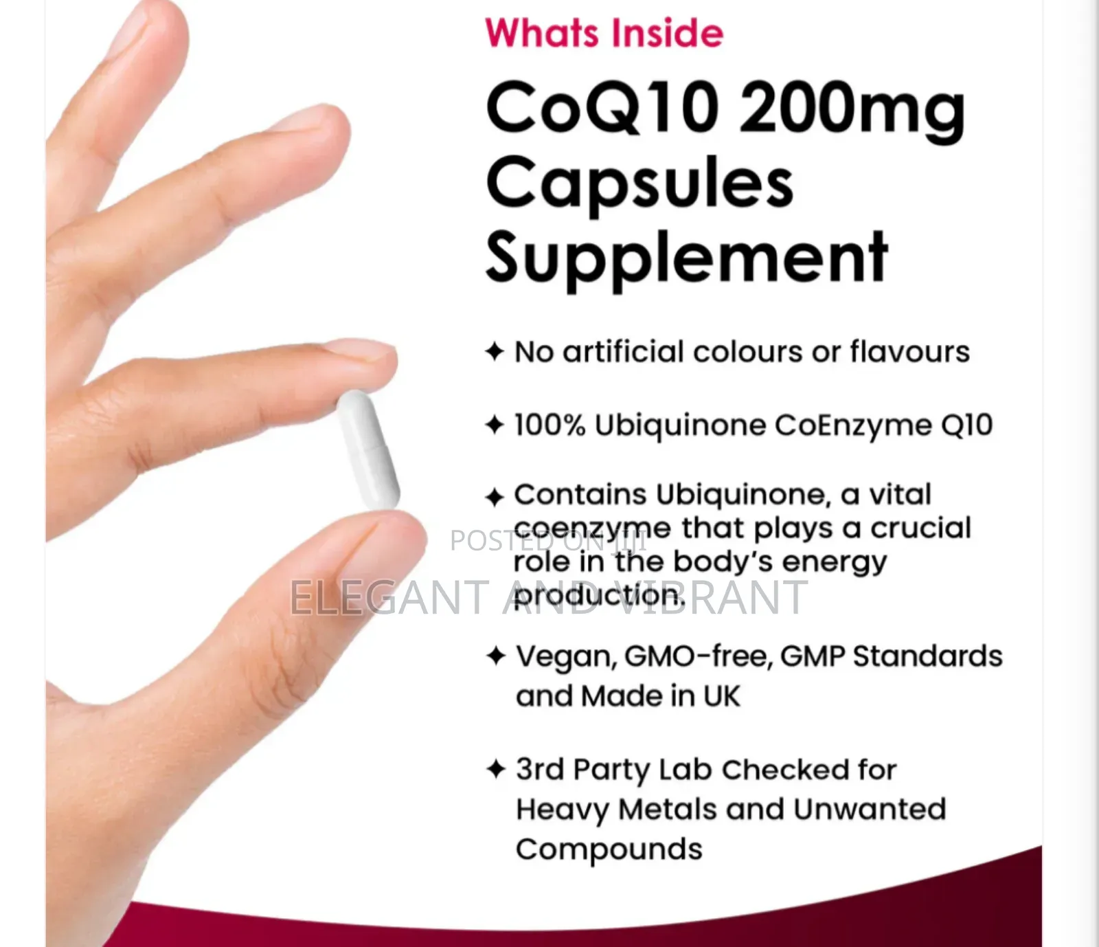 Coq10 Ubiquinone Coenzyme Q10 Capsules