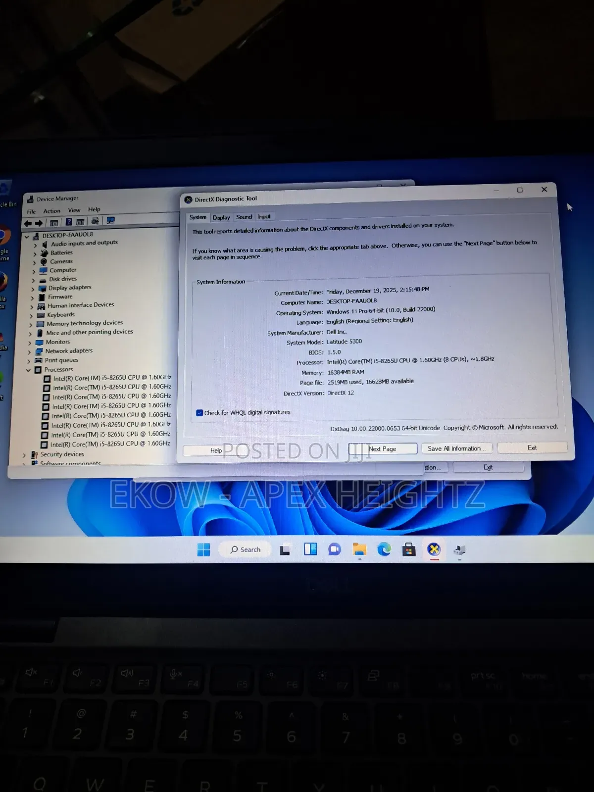 Laptop Dell Latitude 5300 8GB Intel Core I5 SSD 256GB