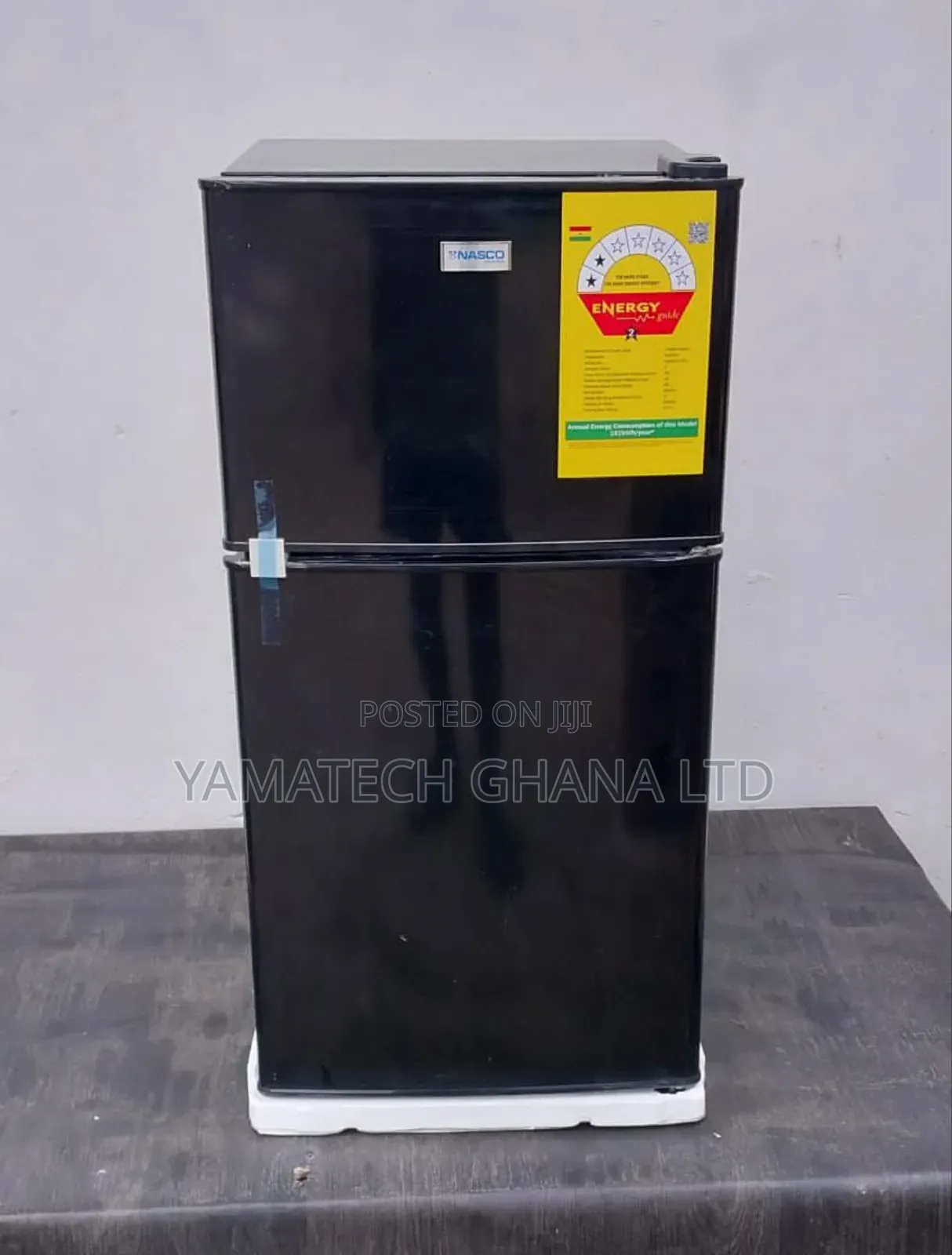 Nasco 86 Litre Black Double Door Refrigerator With Top Freezer