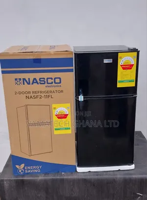 Nasco 86 Litre Black Double Door Refrigerator With Top Freezer