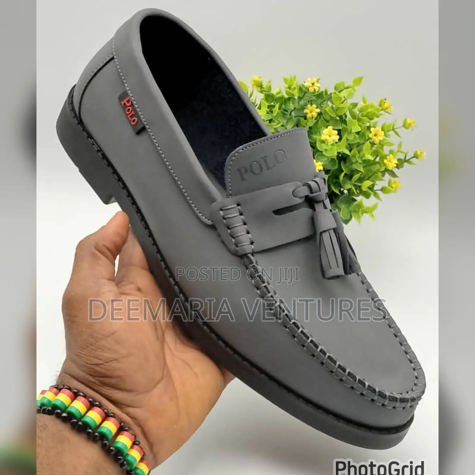 Original Men’S Polo Leather Loafers Shoe(Black and Ash)