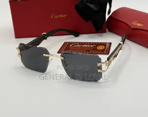 Cartier Panthère De Cartier Rimless Sunglasses With Gold-tone Metal
