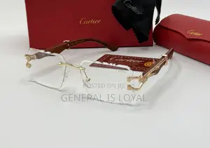 Cartier Panthère De Cartier Rimless Sunglasses With Gold-tone Metal