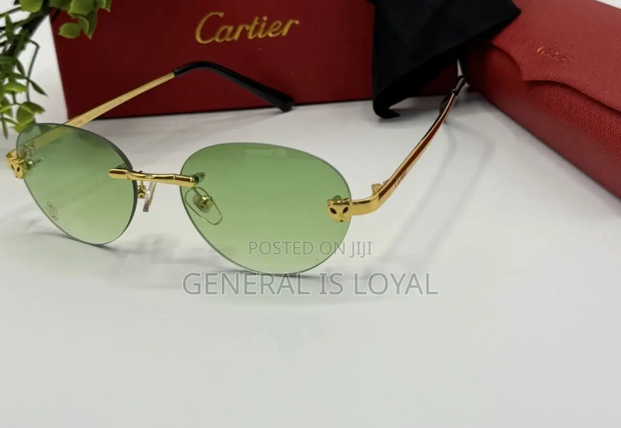 Cartier Rimless Oval-frame Gold-tone Sunglasses