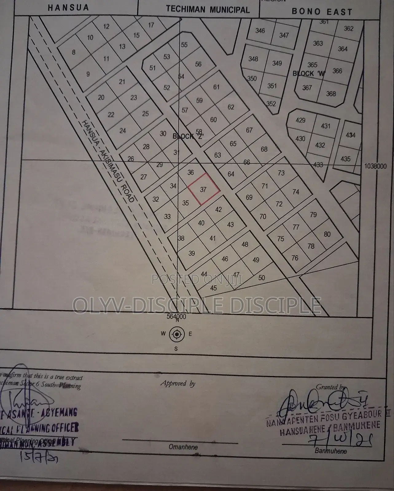 Land for Sale at Techiman, Hansua. Good Location