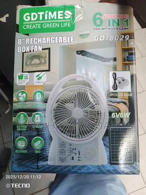 Charger Able Fan With Solar 6 In1