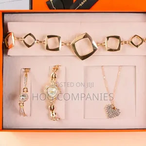 Ladies Watch Necklace Belt Valentine Gift Set Package- Fast Delivery