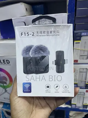 Double Wireless Microphone ( F15-2) Plug and Play With Clear