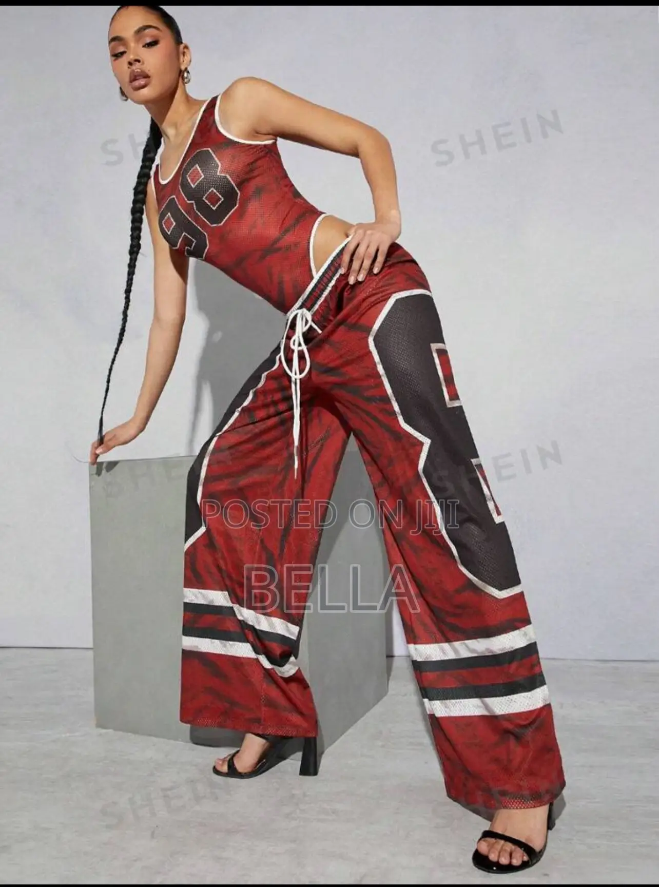 Denimoi Sport Graphic Textured Bodysuit 2 Pcs Sets