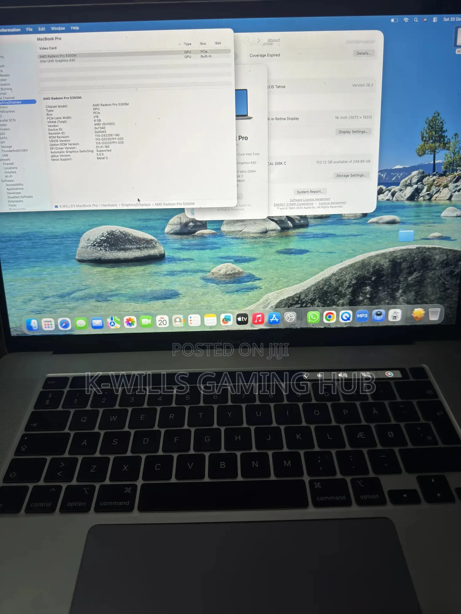 Laptop Apple MacBook Pro 2019 16GB Intel Core I7 SSD 500GB