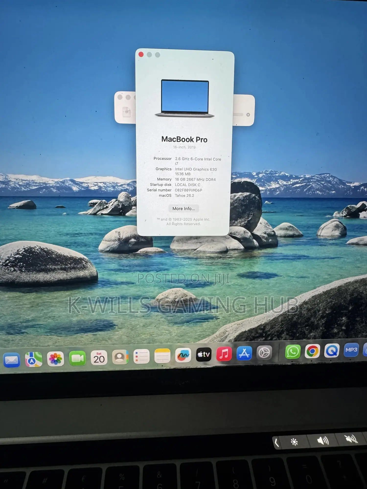 Laptop Apple MacBook Pro 2019 16GB Intel Core I7 SSD 500GB