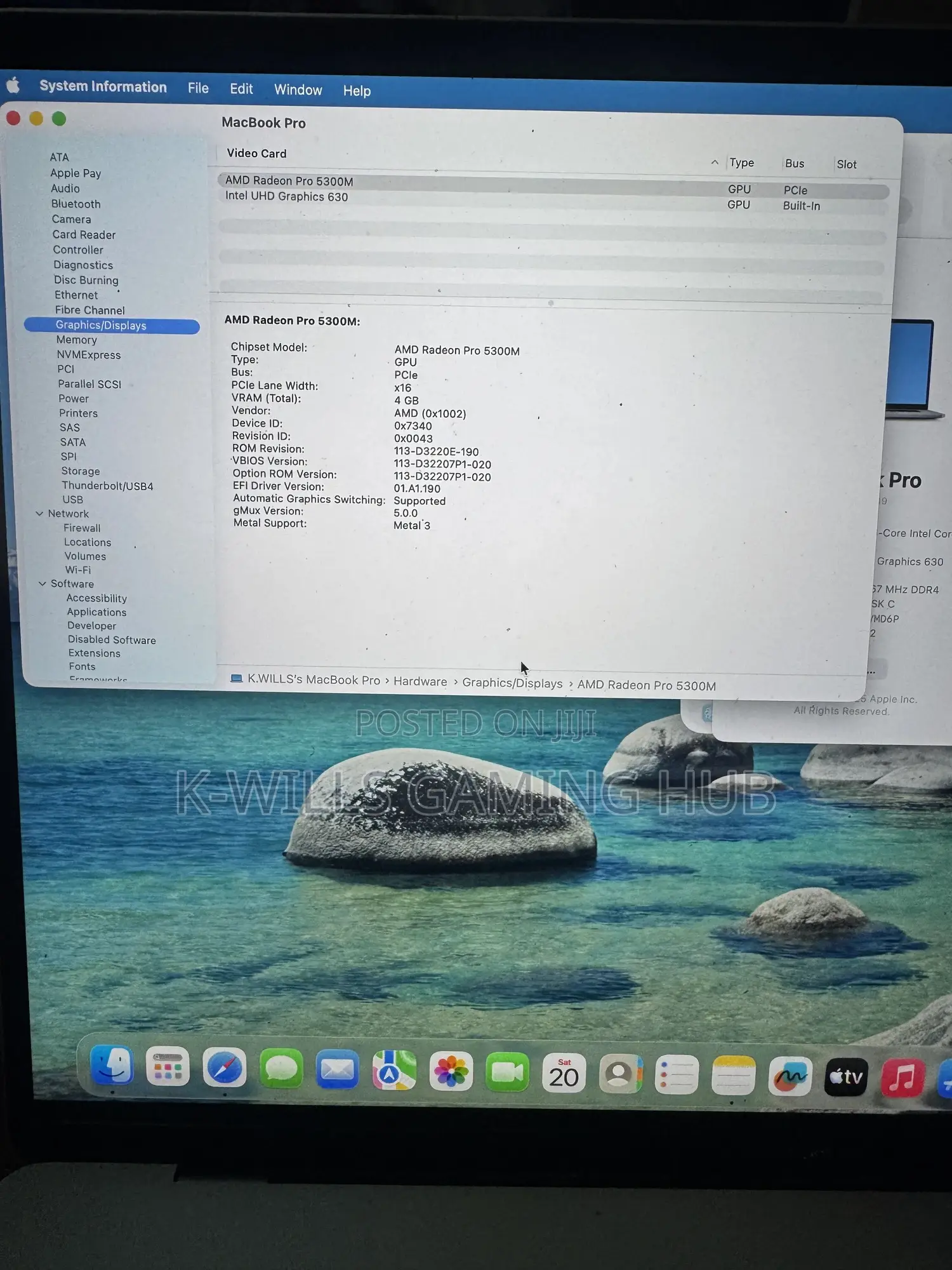 Laptop Apple MacBook Pro 2019 16GB Intel Core I7 SSD 500GB