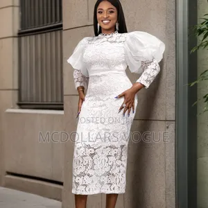 Ladies White Lace Dress Instock
