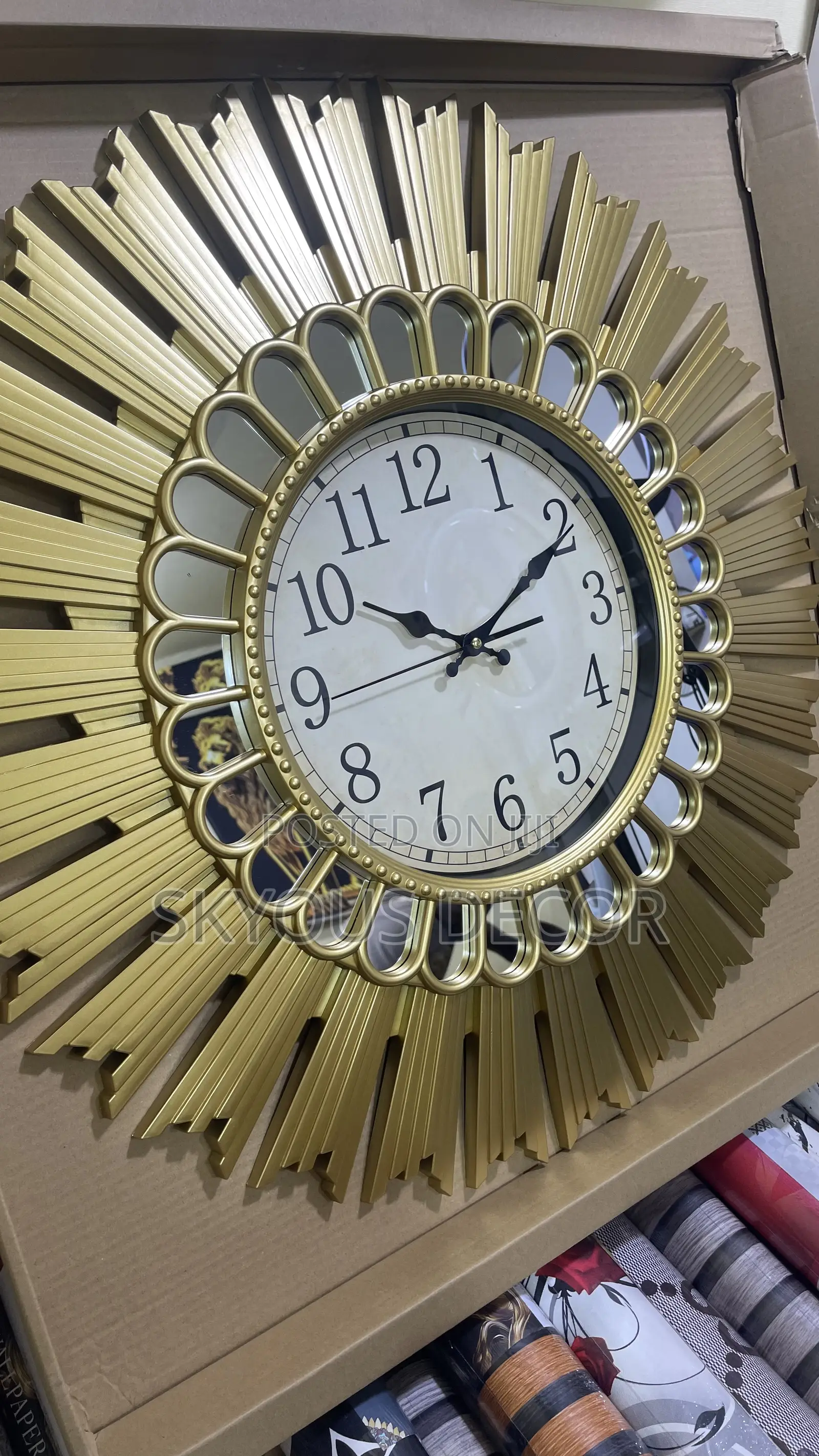 Golden Asthetic Wall Clock