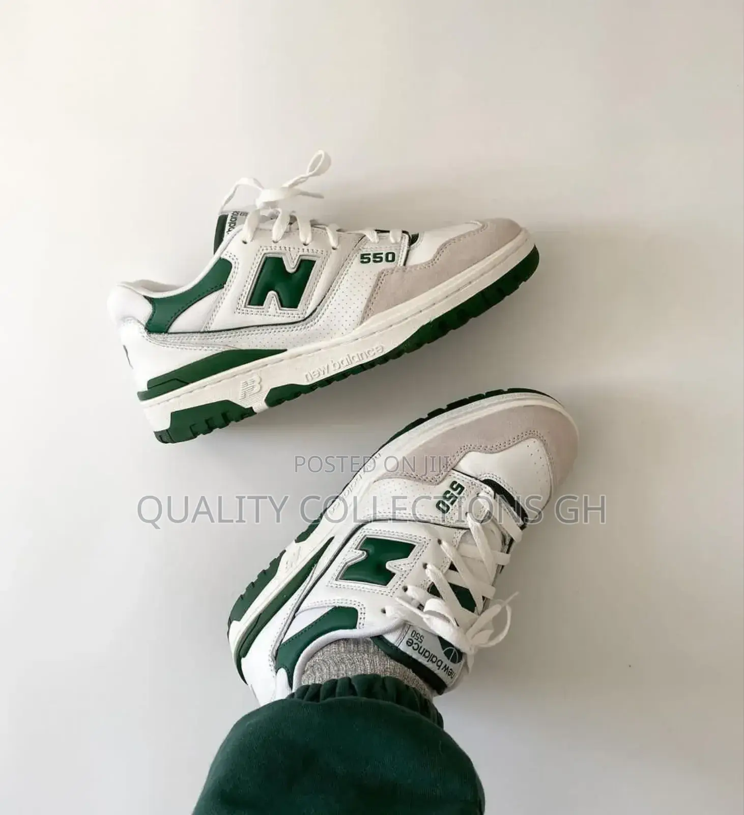 New Balance 550 Green and White