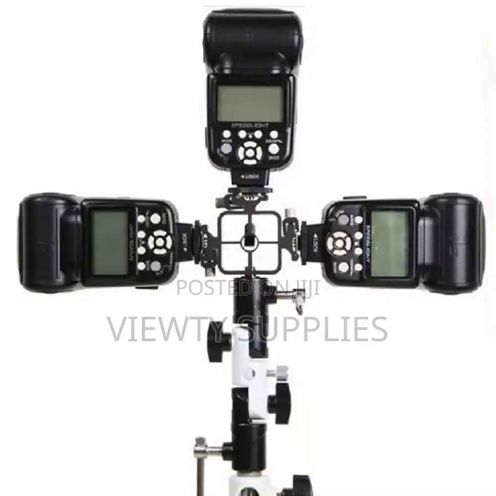Multi-Functional 3-Head Hot Shoe Adapter Extension Bracket Mount