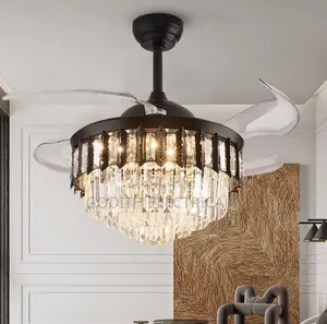 Black Chanderlier Fan With Light N Bluetooth Speaker