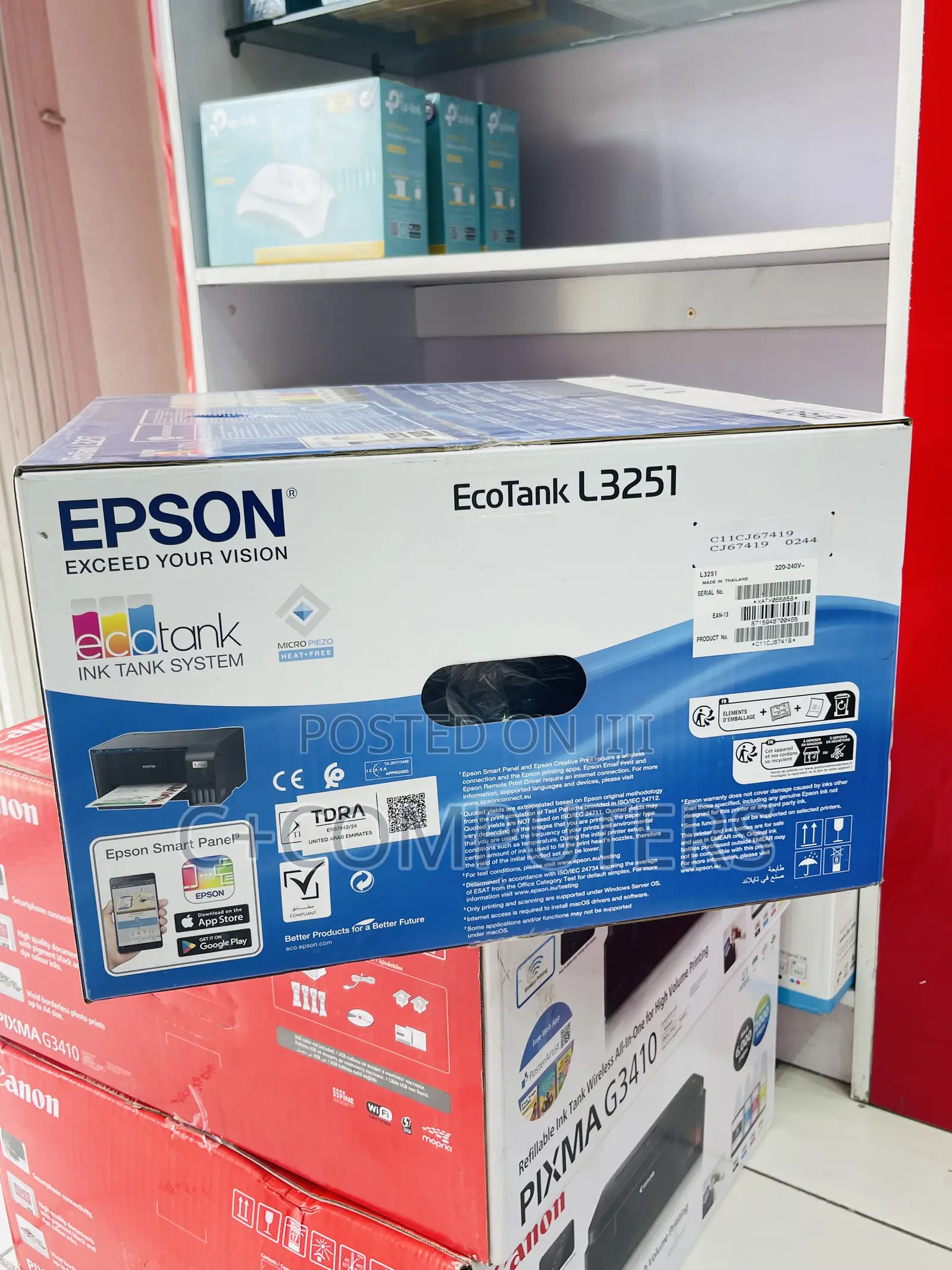 Epson Ecotank L3251 3-in-1 (Print, Scan, Copy) Color Printer