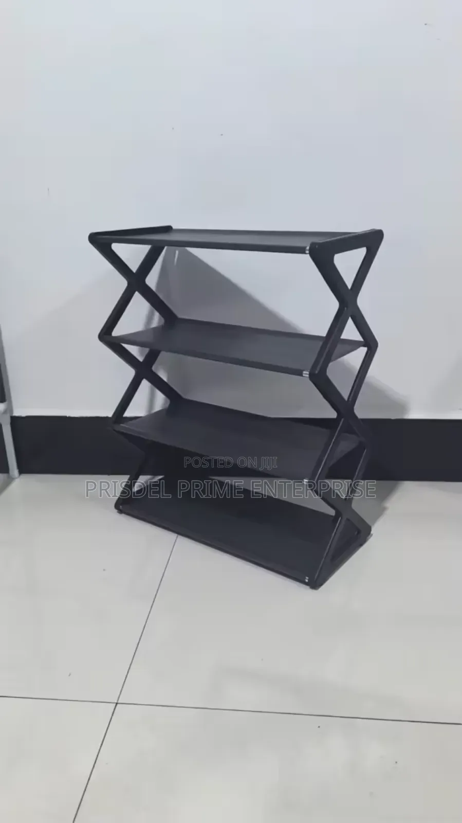 4 Tier Shoe Rack - Black