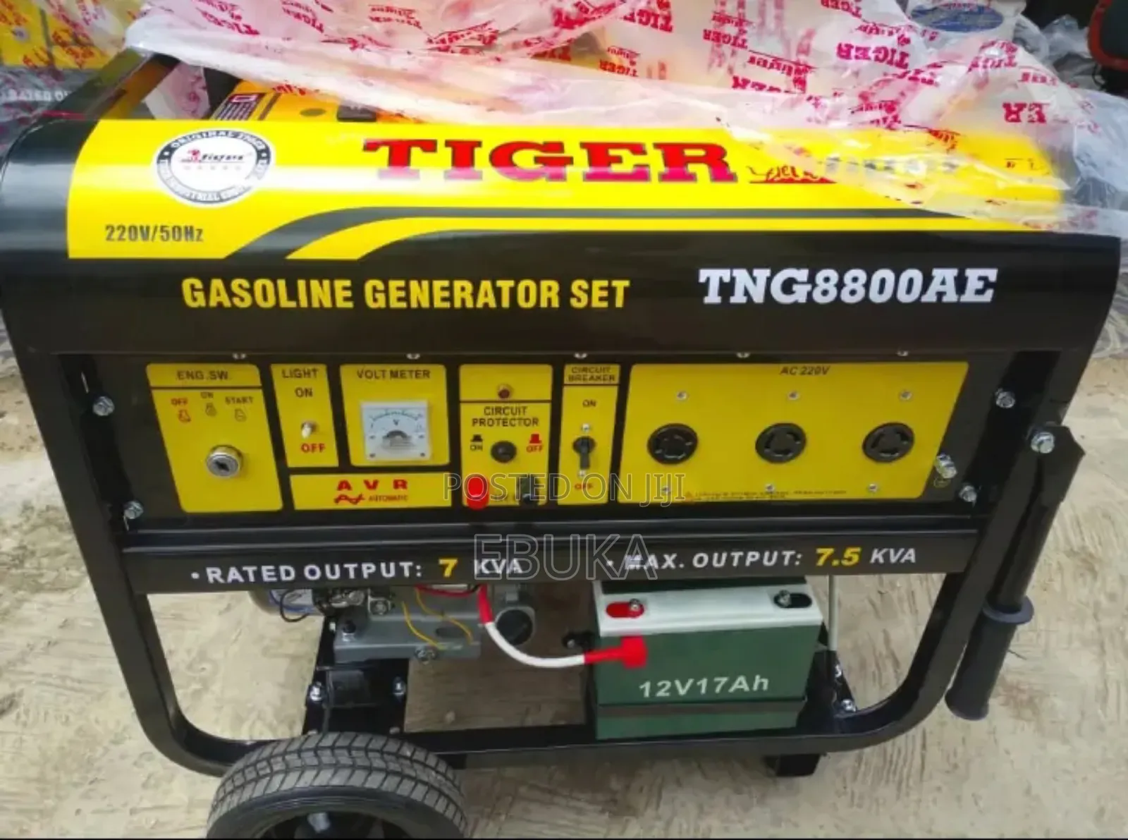 Tiger 4500 to 8800 Watts Generator With Key Starter Tyres.