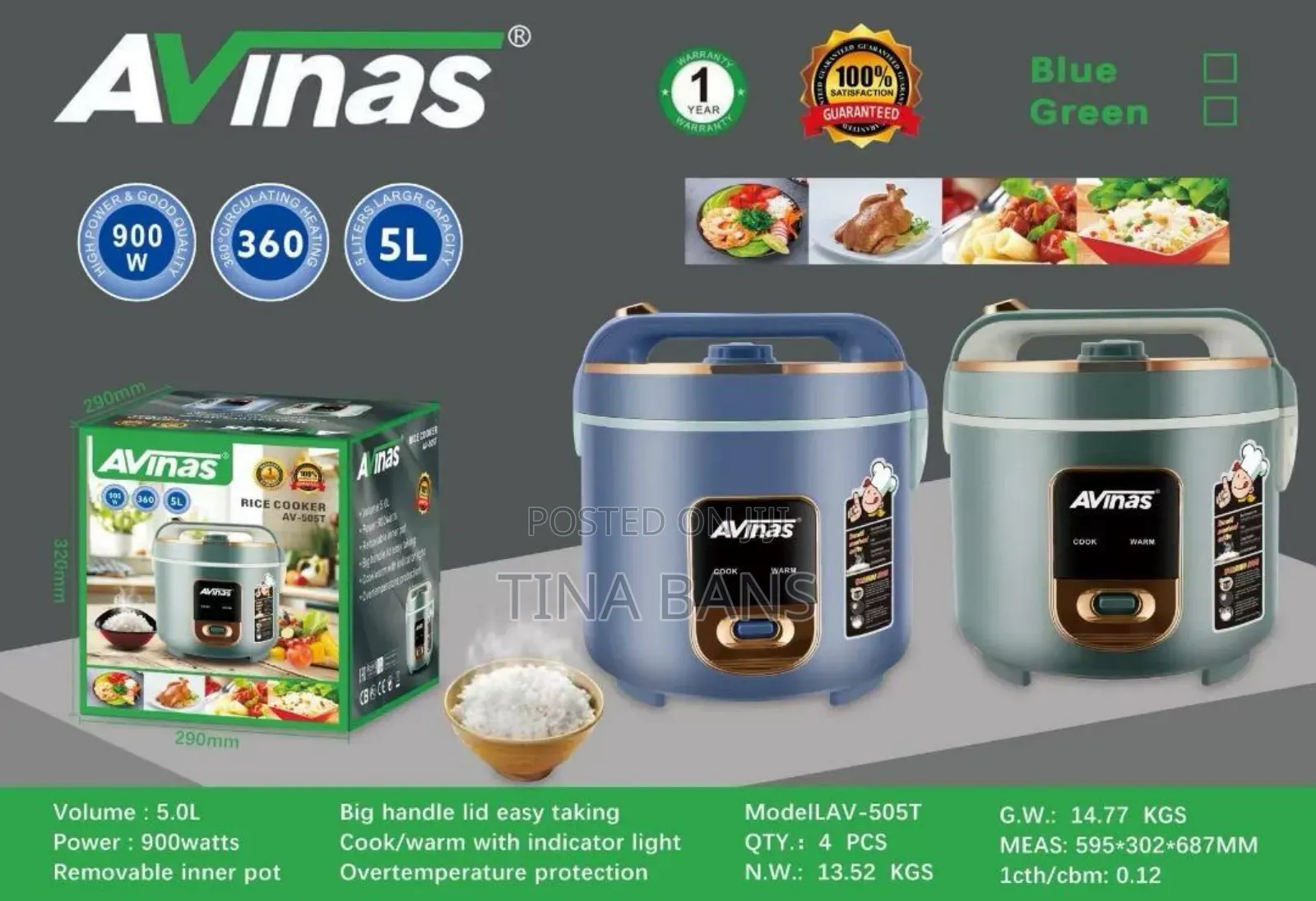 Avina 5litres Rice Cooker