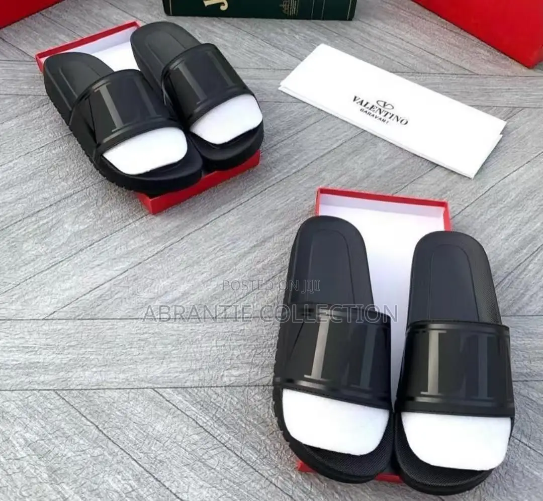 Valentino Black Slides