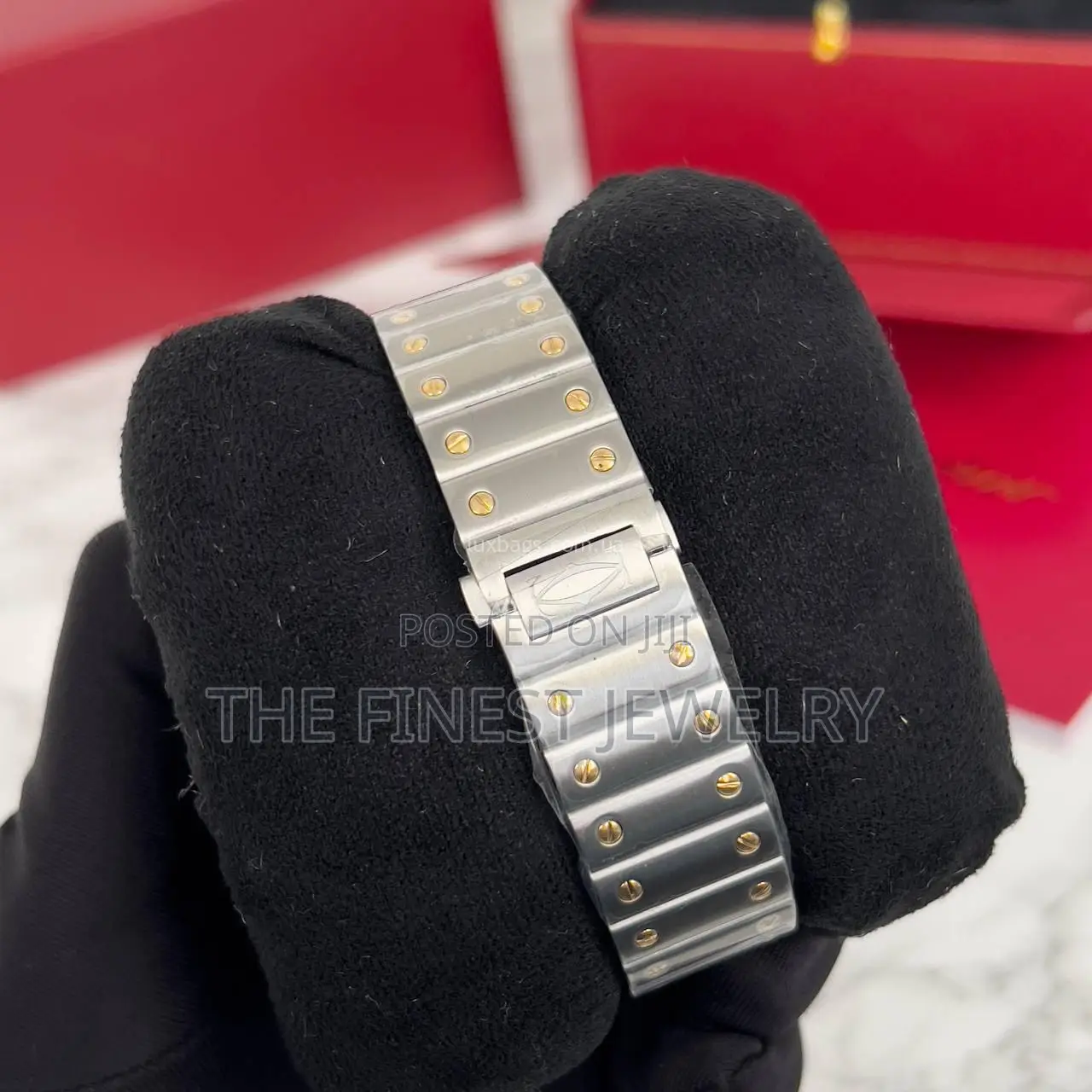 Cartier Santos Silver/Gold-White Wristwatch