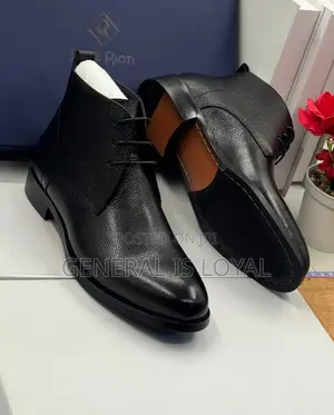 Steve Riots Black Leather Lace Boot