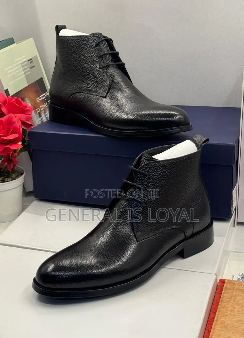 Steve Riots Black Leather Lace Boot