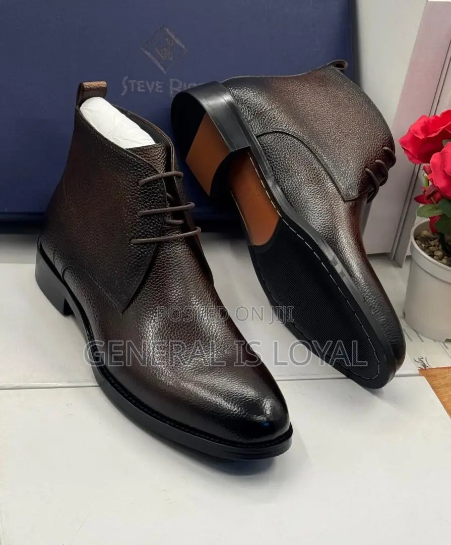 Steve Riots Coffee Leather Lace Boot