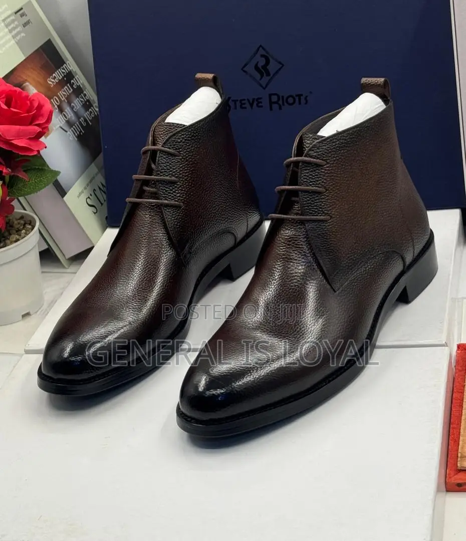 Steve Riots Coffee Leather Lace Boot